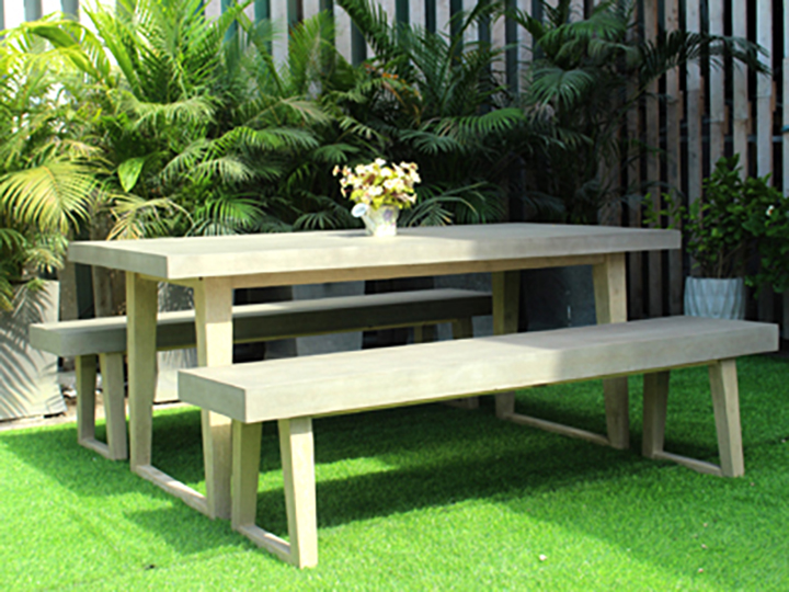 Elegant Concrete Dining Table Set