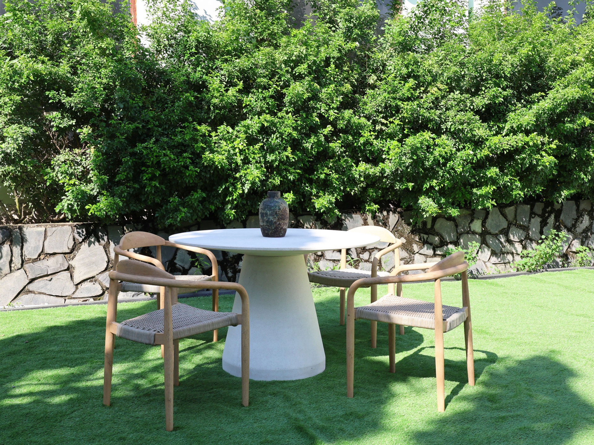 Sandblasted Round Concrete Dining Table