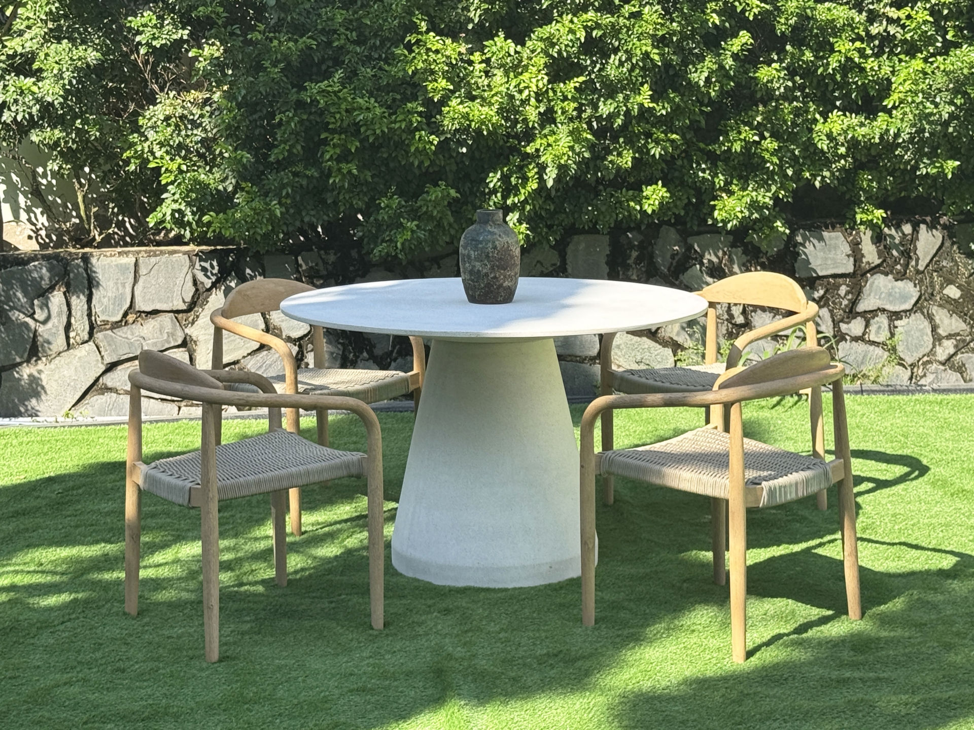 Sandblasted Round Concrete Dining Table