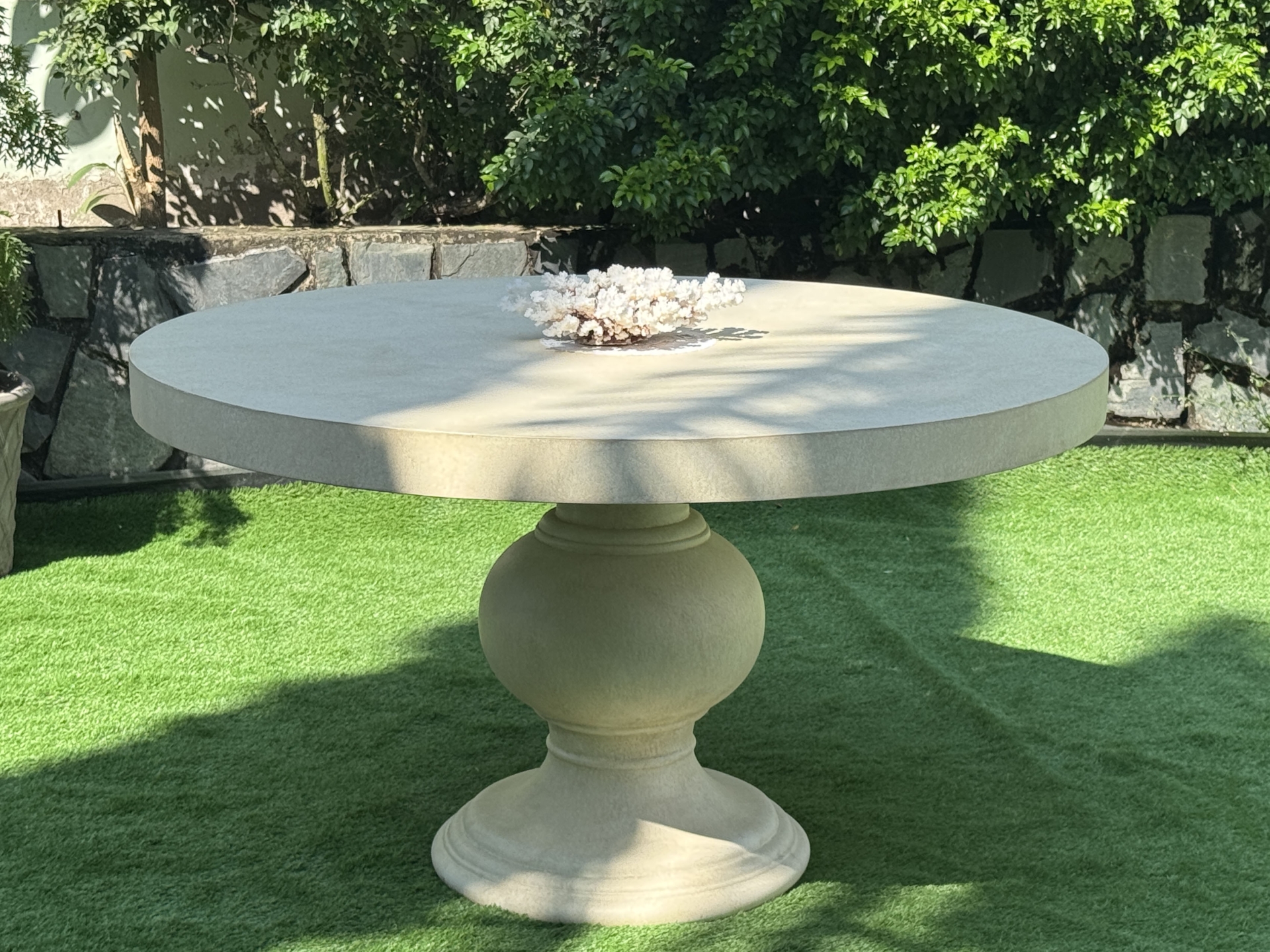 Pedestal Round Concrete Dining Table