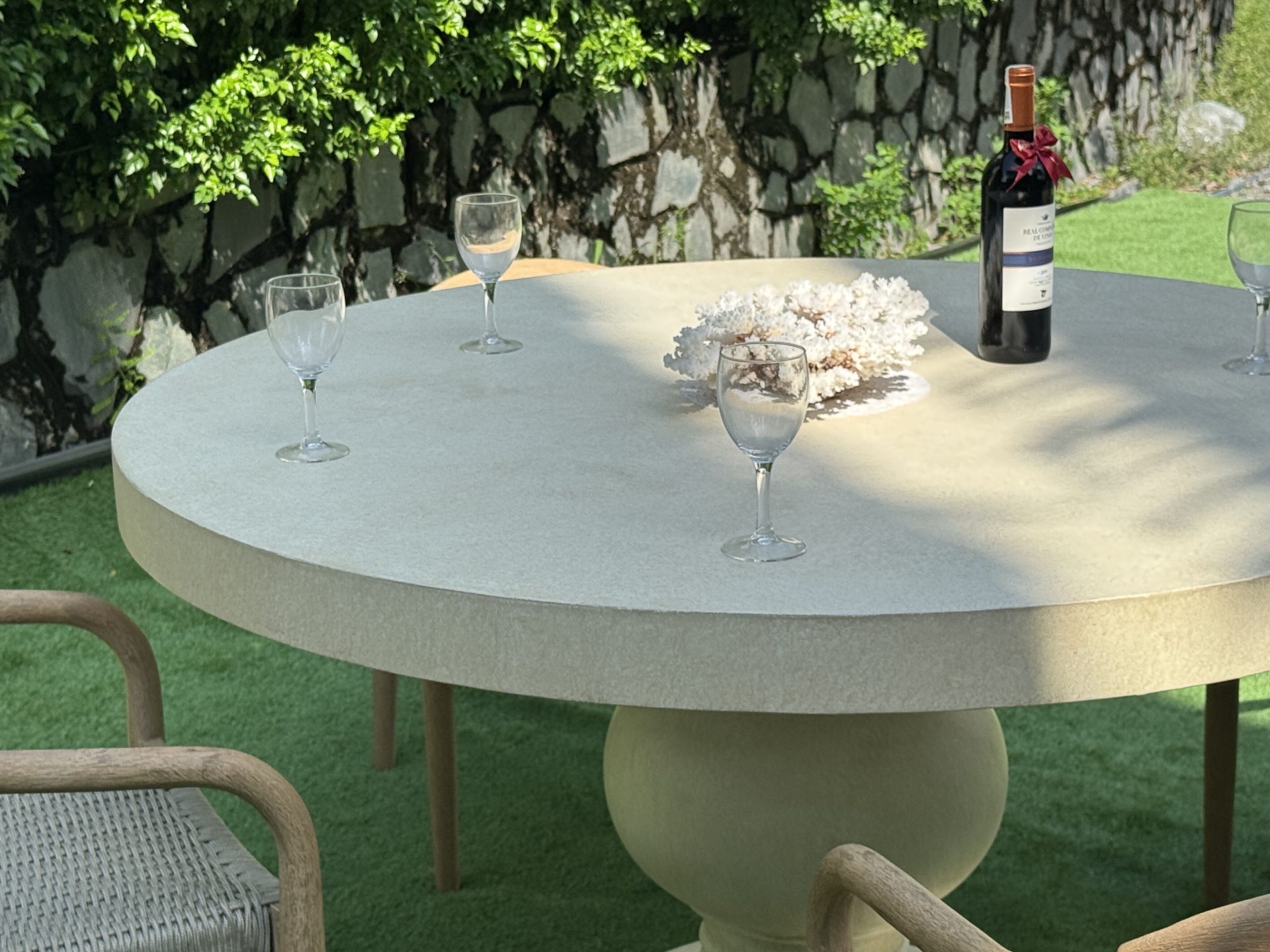 Pedestal Round Concrete Dining Table