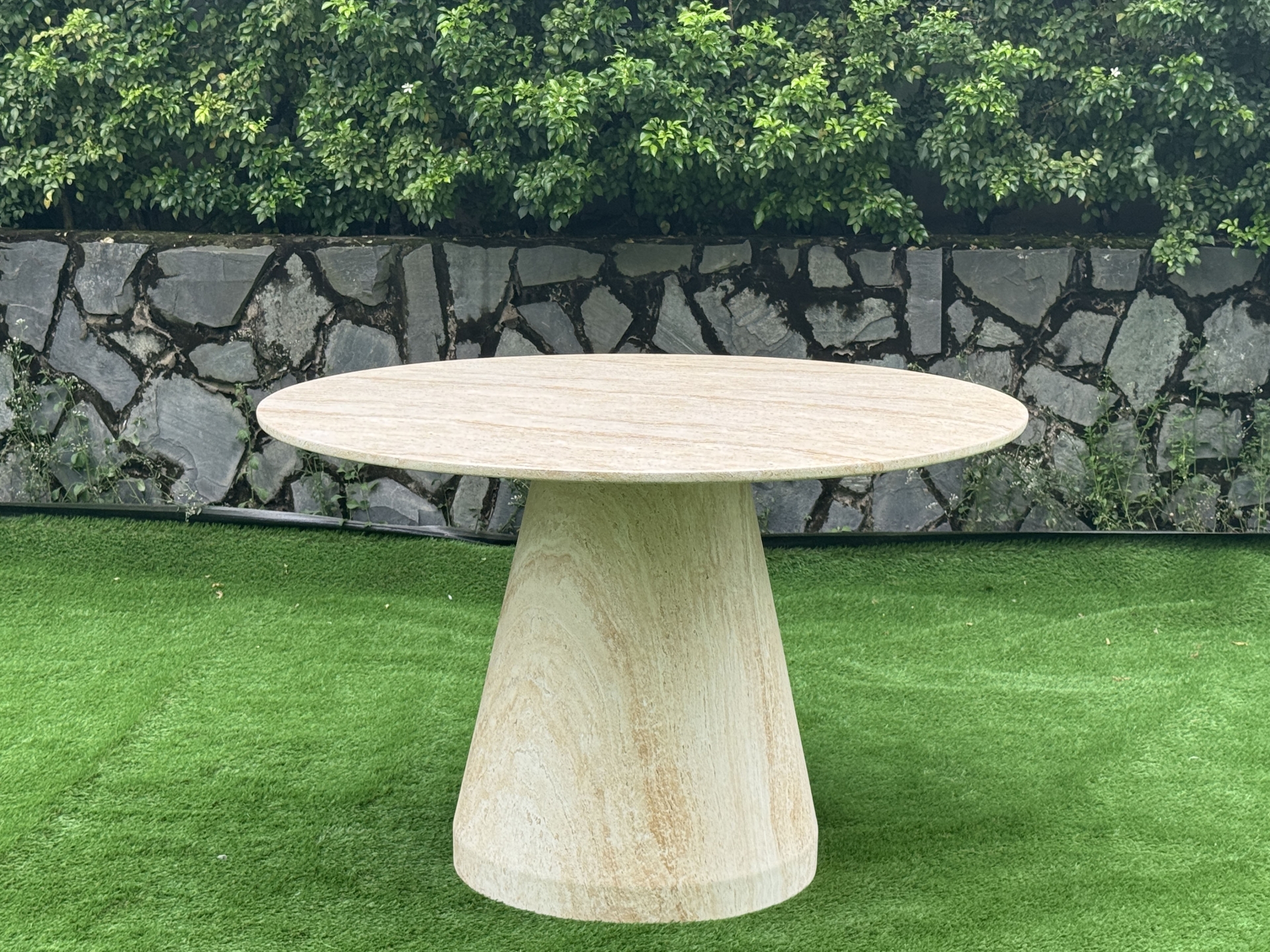 Warm Sand Round Concrete Dining Table