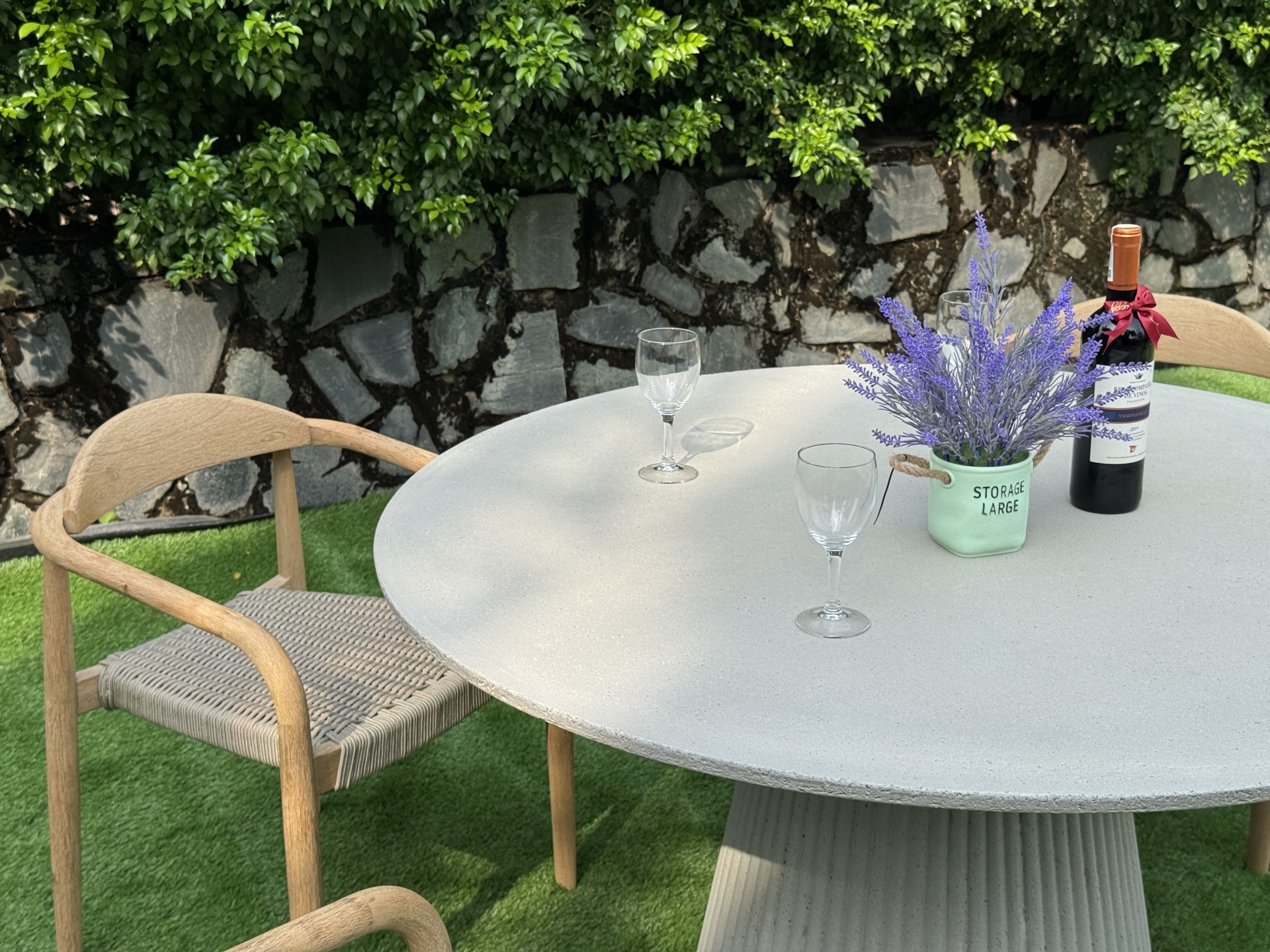 Sandblasted Round Concrete Dining Table