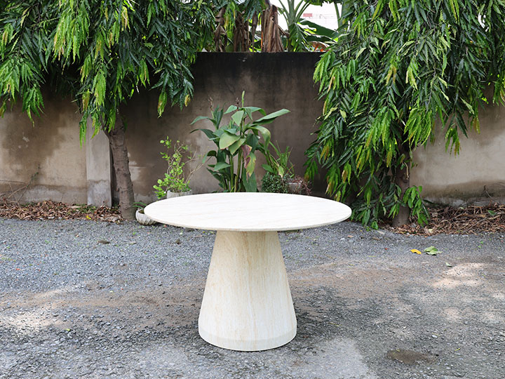 CONICAL BASE ROUND CONCRETE DINING TABLE