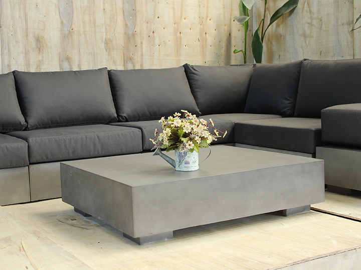 Square Concrete Coffee Table 4 corner feet