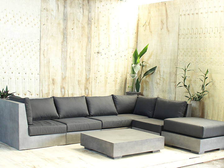 MODULAR  CONCRETE SOFA CORNER AND MIDDLE