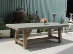Alys Trestle Concrete Dining table 7′ - Steady Wood Legs