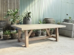 Alys Trestle Concrete Dining table 7′ - Steady Wood Legs