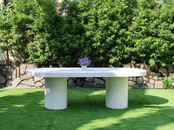 Oval Top Concrete Dining Table