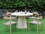 Warm Sand Round Concrete Dining Table