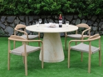 Warm Sand Round Concrete Dining Table