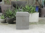 WOODEN CRATE SQUARE CONCRETE SIDE TABLE