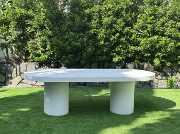 Oval Top Concrete Dining Table