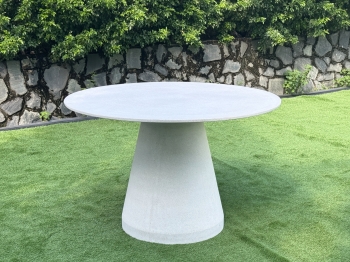 Sandy Conical Base Round Concrete Dining Table