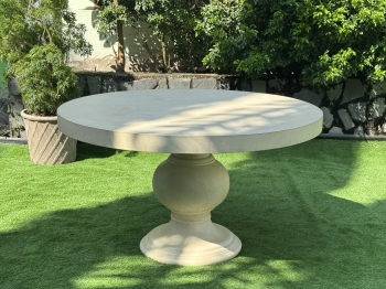 Pedestal Round Concrete Dining Table