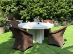 CROSS BASE ROUND CONCRETE DINING TABLE