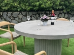 Medium Fluted Base Round Concrete Dining Table