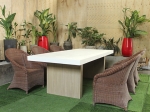 Modernist Concrete Dining Table - Steady Wood Bases