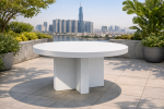 CROSS BASE ROUND CONCRETE DINING TABLE