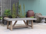 Alys Trestle Concrete Dining table 7′ - Steady Wood Legs
