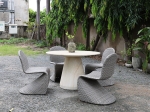 CONICAL BASE ROUND CONCRETE DINING TABLE