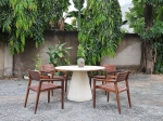 CONICAL BASE ROUND CONCRETE DINING TABLE