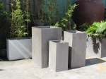 SET OF 3 LUXURY TALL SQUARE CONCRETE PLANTERS