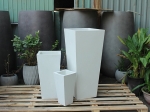 SET OF 3 LUXURY TALL SQUARE CONCRETE PLANTERS