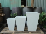 SET OF 3 LUXURY TALL SQUARE CONCRETE PLANTERS