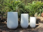 SET OF 3 LUXURY TALL ROUND CONCRETE PLANTERS