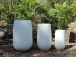 SET OF 3 LUXURY TALL ROUND CONCRETE PLANTERS
