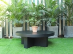 Modernist Concrete Round Coffee Table Cross Base