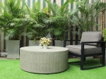 FOX EYES PATTERN ROUND CONCRETE COFFEE TABLE