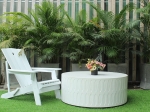 FOX EYES PATTERN ROUND CONCRETE COFFEE TABLE