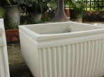 SET OF 3 LUXURY SQUARE CONCRETE PLANTERS WITH STRIPED DESIGN