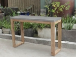 Rectangular Console Table - Concrete Top and Acacia Wood Base