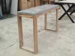 Rectangular Console Table - Concrete Top and Acacia Wood Base