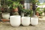 Set Of 3 Luxury Round Striped Medium Planter