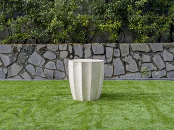 Travertine Carambola Concrete Side Table