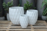 Set Of 3 Diamond Round Planters
