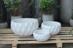 Set Of 3 Diamond Low Round Planter
