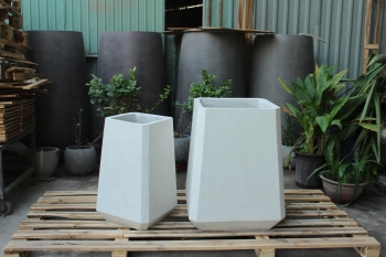 Set of 2 Square Conical Pots